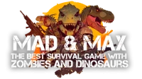 MAD And MAX The Best Survival game with Zombies and Dinosaurs logo