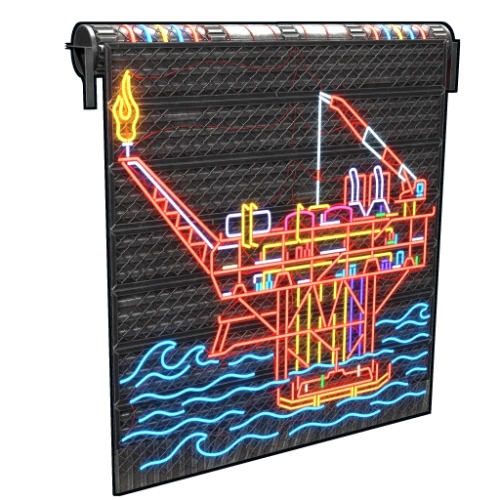 خرید Neon Oil Rig Garage Door
