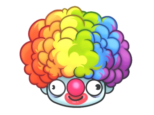 Sticker Clown Wig
