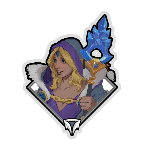 Gold Crownfall Sticker Crystal Maiden Staff