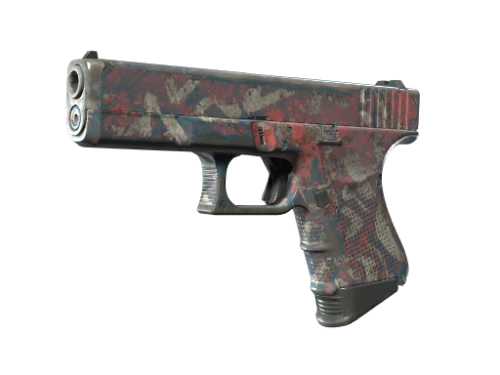 Glock 18 Teal Graf Well Worn