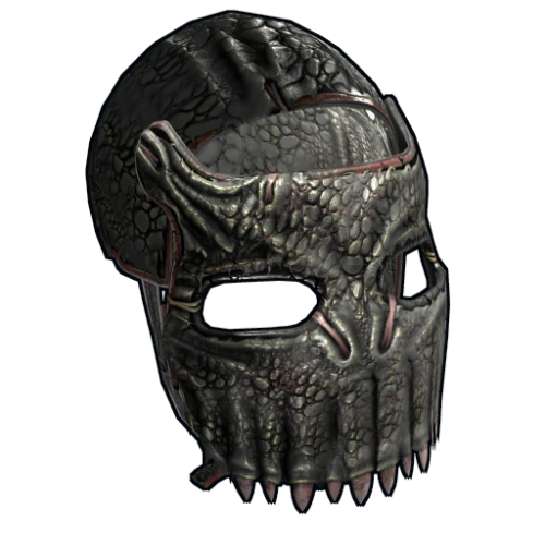 Black Alligator Metal Facemask
